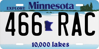 MN license plate 466RAC