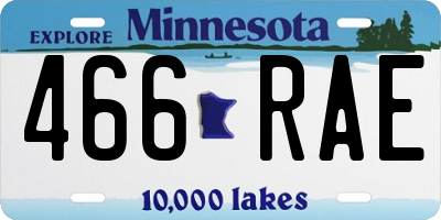MN license plate 466RAE