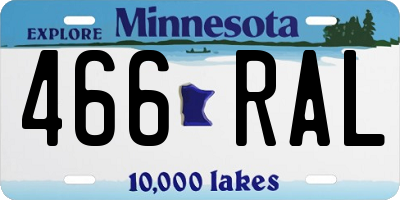 MN license plate 466RAL