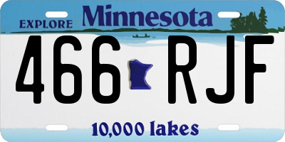 MN license plate 466RJF