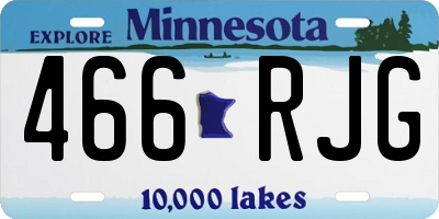 MN license plate 466RJG