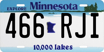 MN license plate 466RJI