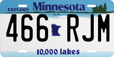 MN license plate 466RJM