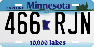 MN license plate 466RJN