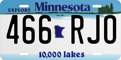 MN license plate 466RJO