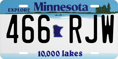 MN license plate 466RJW