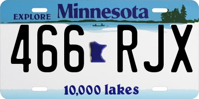 MN license plate 466RJX