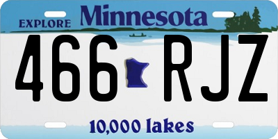 MN license plate 466RJZ