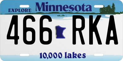 MN license plate 466RKA