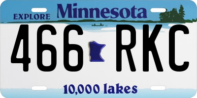 MN license plate 466RKC
