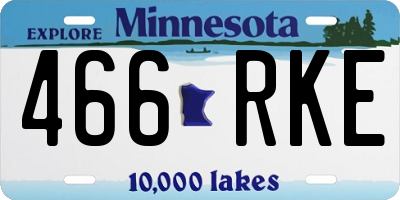 MN license plate 466RKE