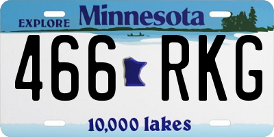 MN license plate 466RKG