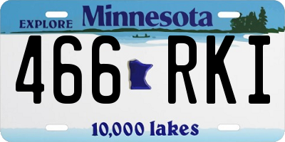MN license plate 466RKI
