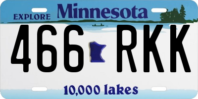 MN license plate 466RKK