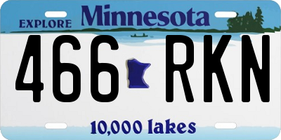 MN license plate 466RKN