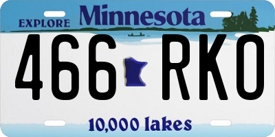 MN license plate 466RKO