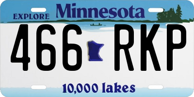 MN license plate 466RKP