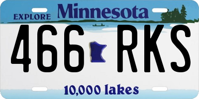 MN license plate 466RKS