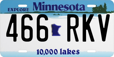 MN license plate 466RKV