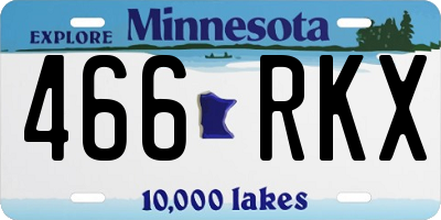 MN license plate 466RKX