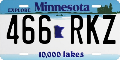 MN license plate 466RKZ