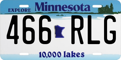 MN license plate 466RLG
