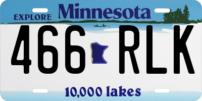 MN license plate 466RLK
