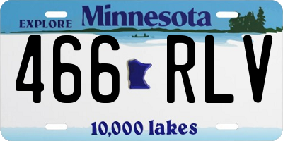 MN license plate 466RLV