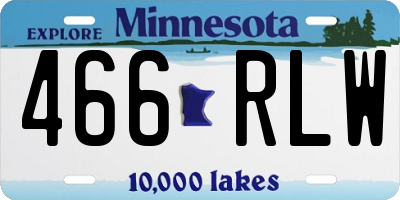 MN license plate 466RLW