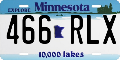 MN license plate 466RLX