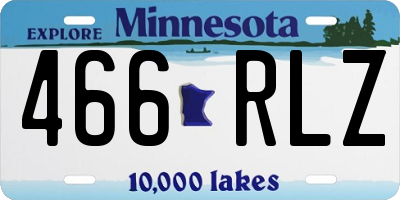 MN license plate 466RLZ