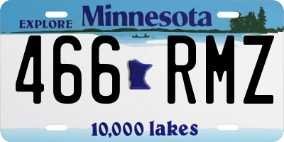 MN license plate 466RMZ