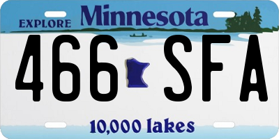 MN license plate 466SFA
