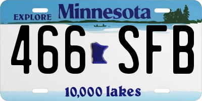 MN license plate 466SFB
