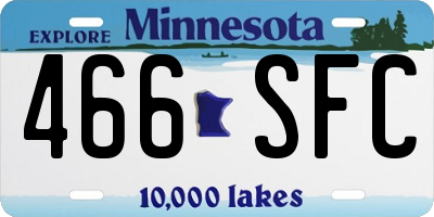MN license plate 466SFC