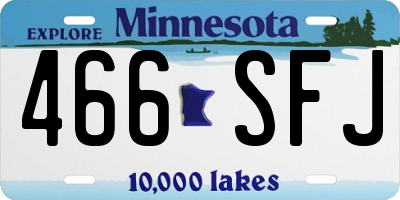 MN license plate 466SFJ