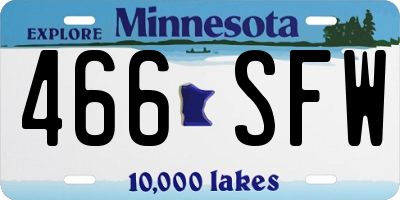 MN license plate 466SFW