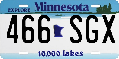 MN license plate 466SGX