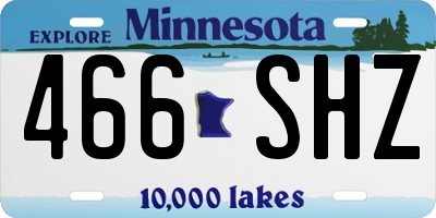 MN license plate 466SHZ