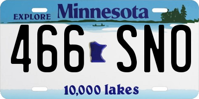 MN license plate 466SNO