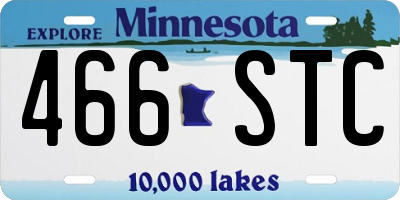 MN license plate 466STC