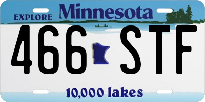 MN license plate 466STF