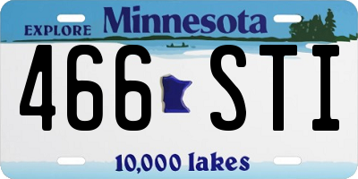 MN license plate 466STI