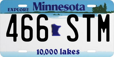 MN license plate 466STM