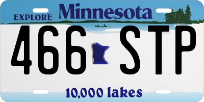 MN license plate 466STP