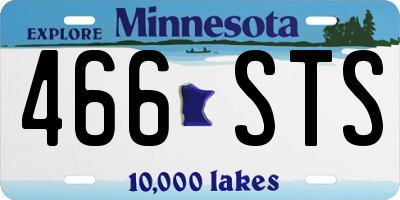 MN license plate 466STS