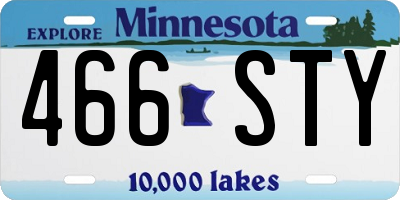 MN license plate 466STY