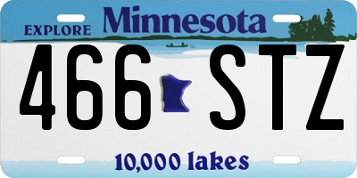 MN license plate 466STZ