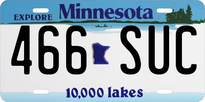 MN license plate 466SUC