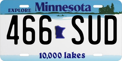 MN license plate 466SUD